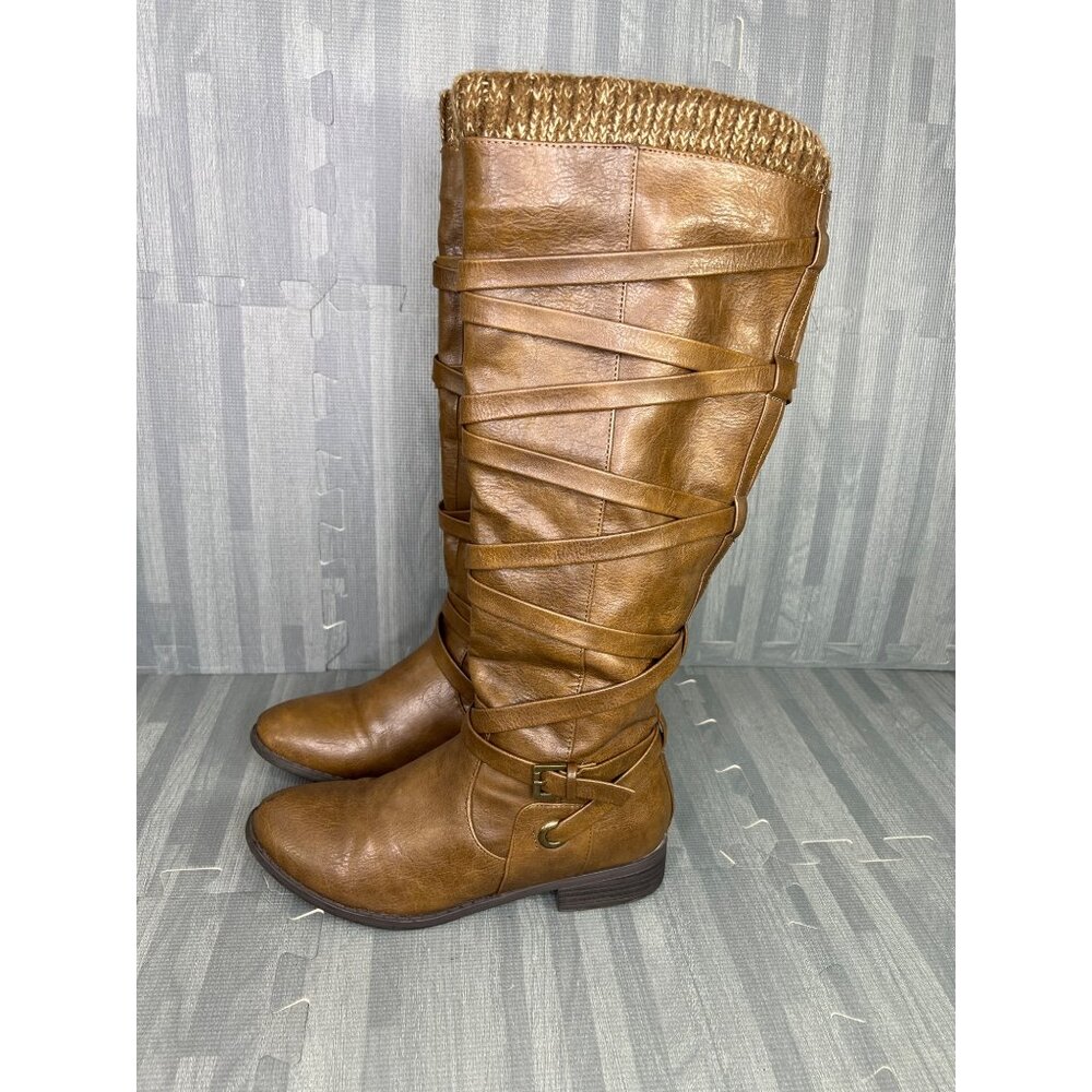 Shoedazzle Orla Knee-High Boots Brown Women’s Size 8